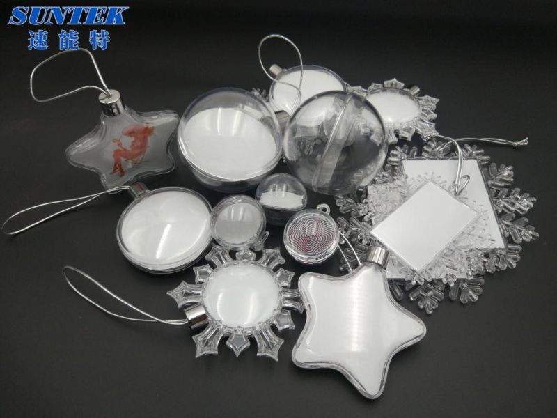 Blank Round Snow Shape Christmas Pendants Sublimaiton