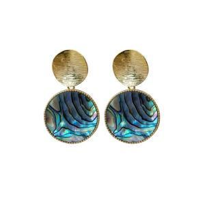 Original Design Simple Abalone Round Drop Earrings Creative Simple Geometric Stud Earrings