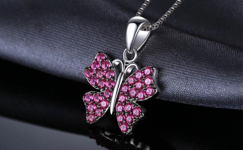 Pink Stone Fish Hook Earrings 925 Silver Jewelry Earring Ring Pendant Jewelry Set