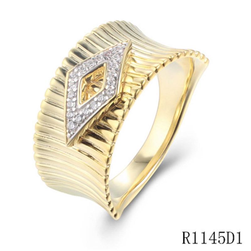 New Design 925 Sterling Silver with CZ Rhombus Ring