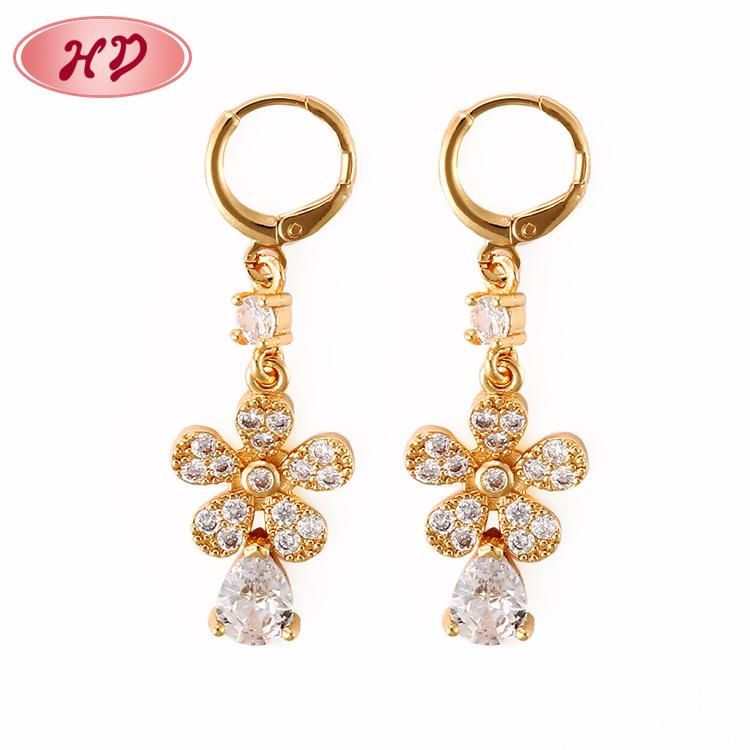2020 Factory Directly Sale 18K 24K Indian Gold Drop Earring Jewelry for Women