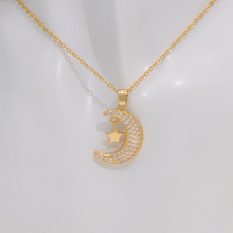 New Design Women′s Necklace Zircon Gold Plated Necklace