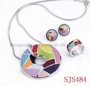 2013 Latest Soft Enamel Round Stainless Steel Jewelry Set (SJS484)