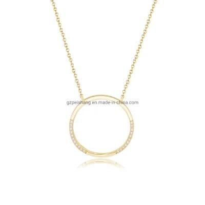 Fashion Women 925 Silver Jewelry Hoop Charm Zirconia Necklace
