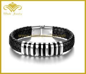 Stainless Steel Fashion Leather Bangle with Good Quality and Price