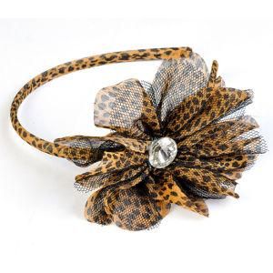 Head Band with Mesh Pard Skin Point Flower (GD-AC102)