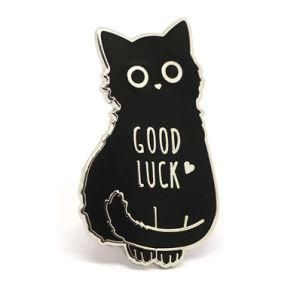 Cat Enamel Pin Black Cat Lapel Pin Good Luck