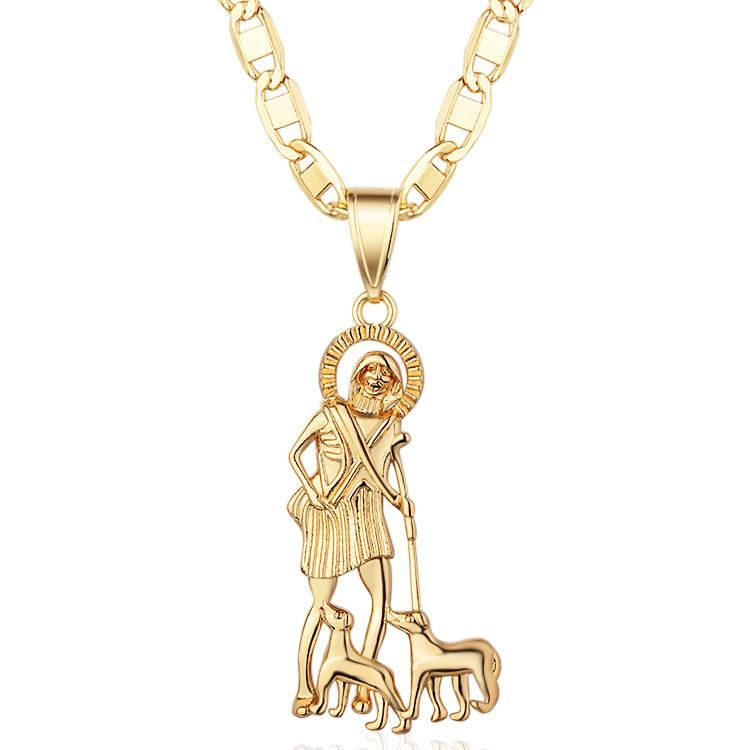 Hengdian Fashion Simple Design Religious Jewelry Gold Plated Cross Chain Necklace