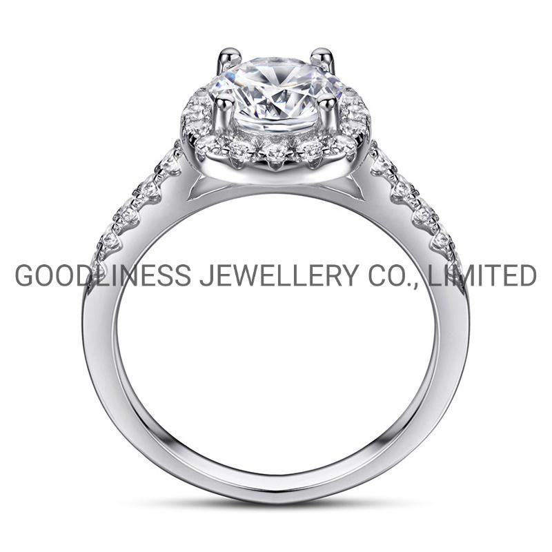 925 Sterling Silver Fine Jewelry Women Diamond Engagement Wedding Rings