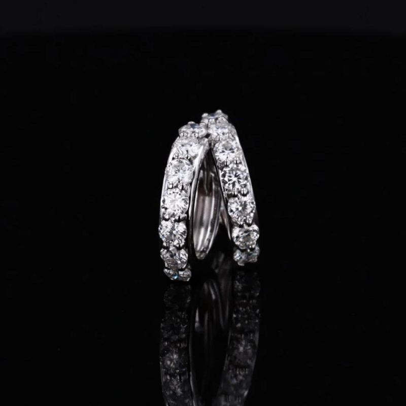 Hot Selling Earring Charm Hoop Earring 925 Silver 2.4mm Moissanite Earrings for Women