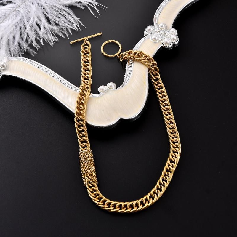 Handmade fashion Stainless Steel Necklace Jewelry Gold Plated Lady Choker Necklaces