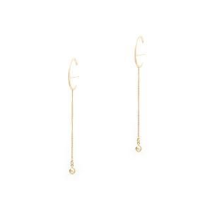 Women Jewelry Fashion Accessories Simple Thin Brass Pearl Pierced Earrings