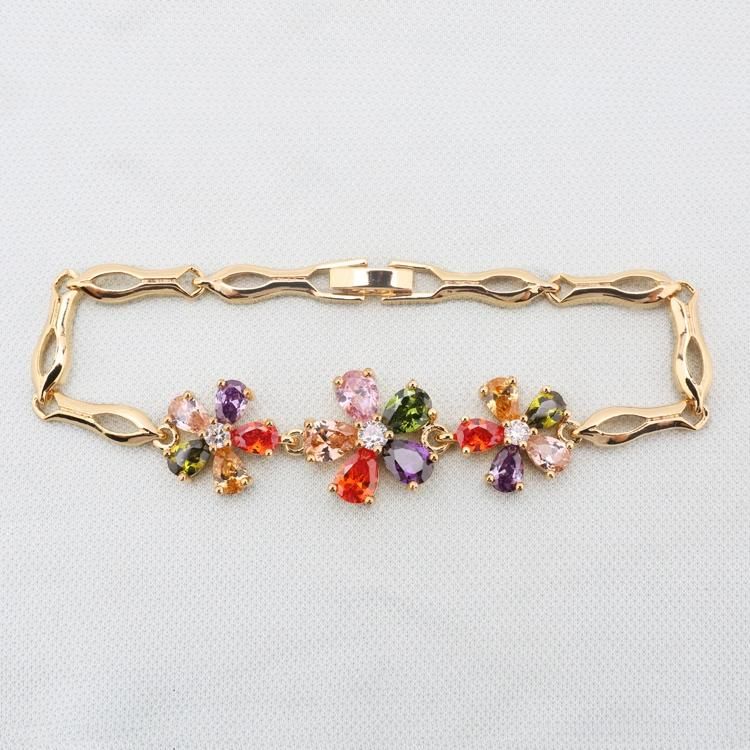 18K Gold Plated Fashion Charm Bracelet Jewelry for Women