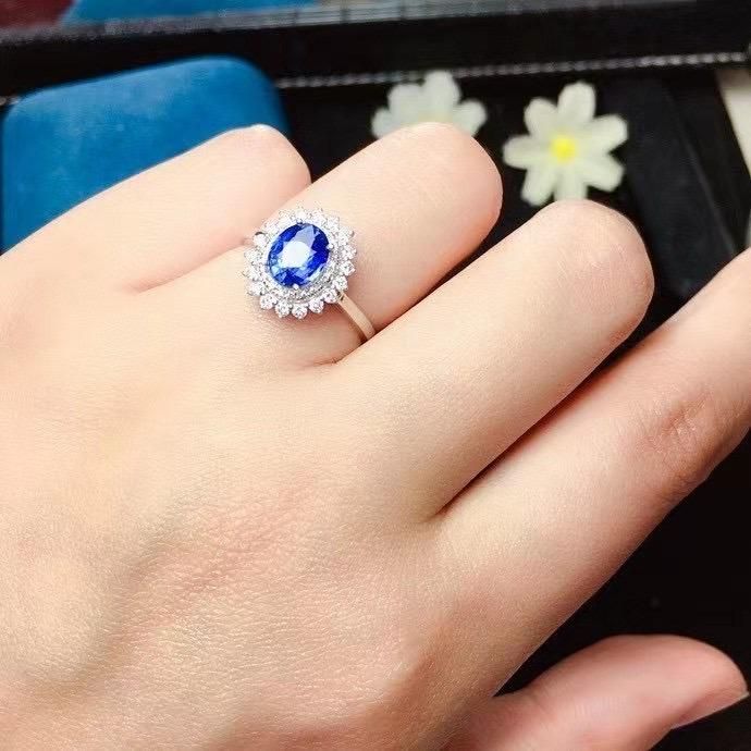 Without Burning Royal Blue Sapphire Ring Fashion Jewelry