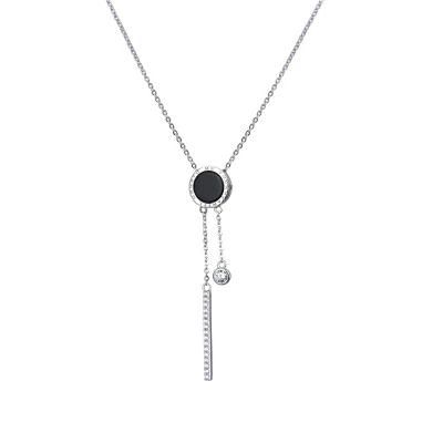 New Arrival Jewelry Long Drop Zircon 925 Sterling Silver Necklace Precious Gift