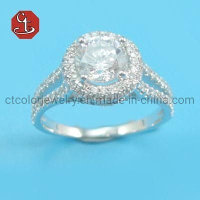 925 Sterling Silver Ring with CZ Customized Design for Wholesale Wedding Ring