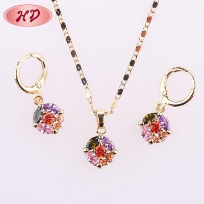 Fashion Earrings Necklace 18K Gold Plated Diamond CZ Jewelry Sets