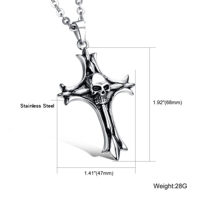 Skull Necklace for Men Stainless Steel Skull Pendant Fashion Jewelry
