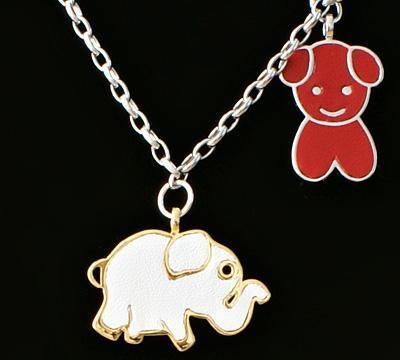 Cartoon Pig Dog Metal Pendant Necklace