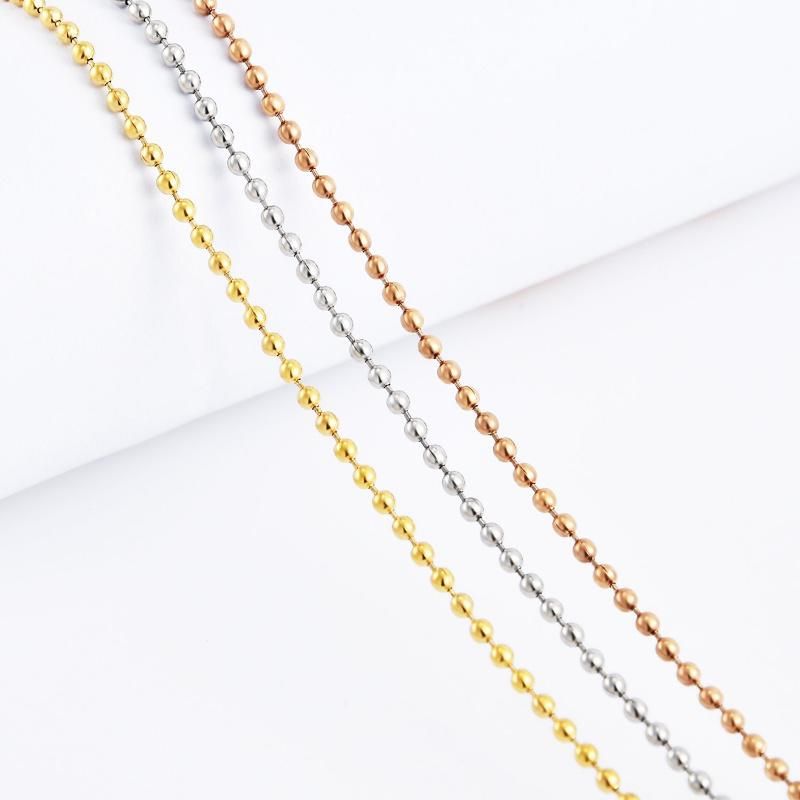 Promotional Gift Fashion Accessories Chain Gold Plated Round Bead Necklace Jewelry for Layering Necklaces Design