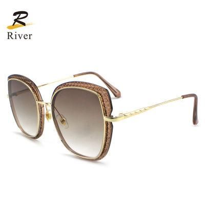 New Custom Logo Cat Eye Stock Transparent Frame Women Sunglasses