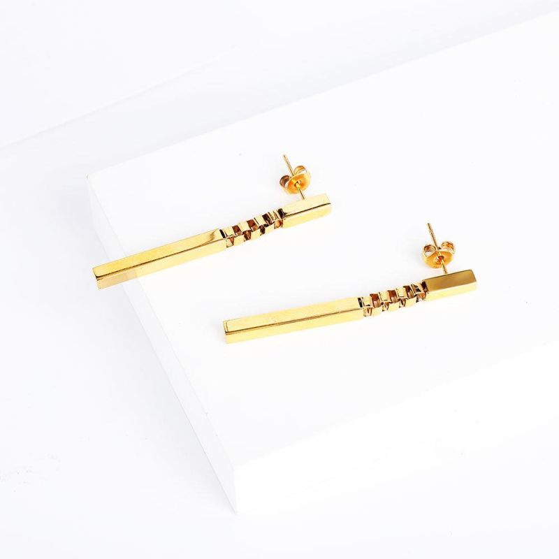 18K Gold Plated Stainless Steel Jewelry Long Tassels Dangle Drop Earrings