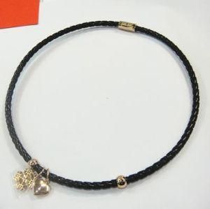 Leather Stainless Steel Necklace Jewelry (NC8202)