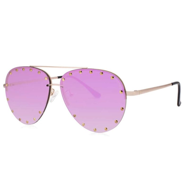 Retro Vintage Rivet Women Sunglasses Low MOQ Ready Goods