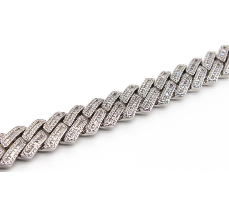 Hip Hop Sterling Silver Chain Bracelets Cuban Link Bracelet
