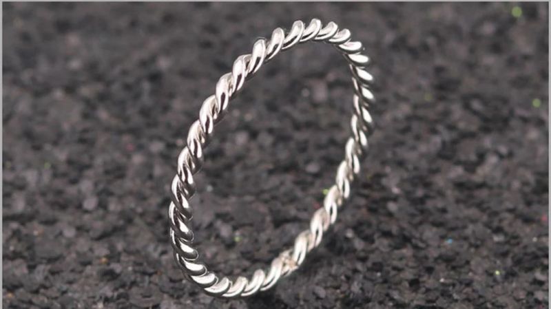 Fashion Jewelry Titanium Steel Small Twist Couple Ring Stainless Steel Personality Ring Jewelry SSR3084