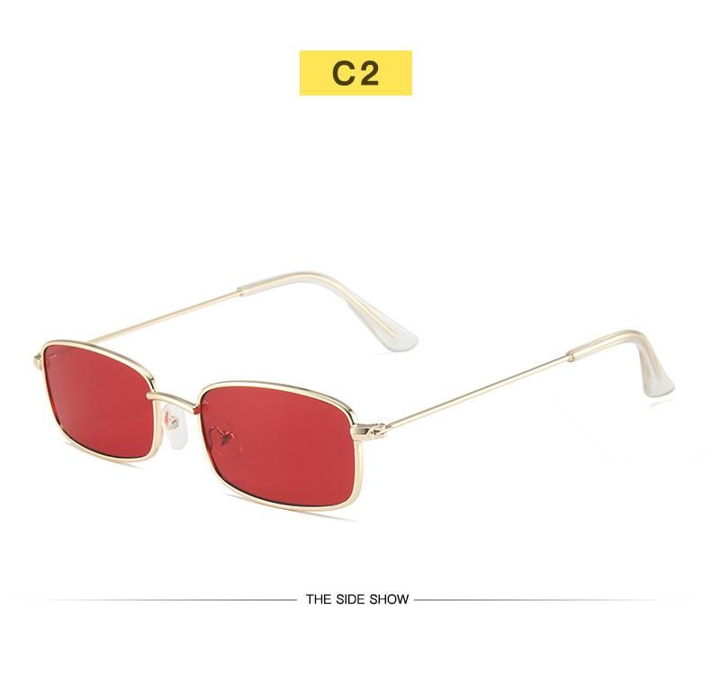 Small Square Frame Sunglasses, Metal Frame, Cross-Border Aliexpress Sunglasses, Big Red Hip-Hop Bungee Glasses