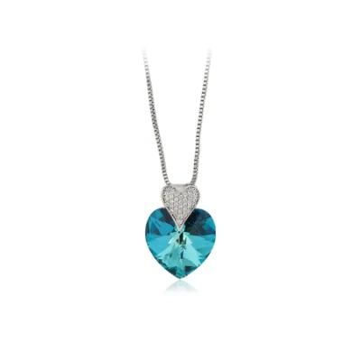 Jewelry Customized Dream Blue Romantic Heart-Shaped Unique Design Women&prime; S Necklace