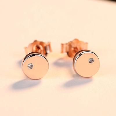Charming Gold 925 Sterling Silver Cubic Zirconia Mini Ear Studs