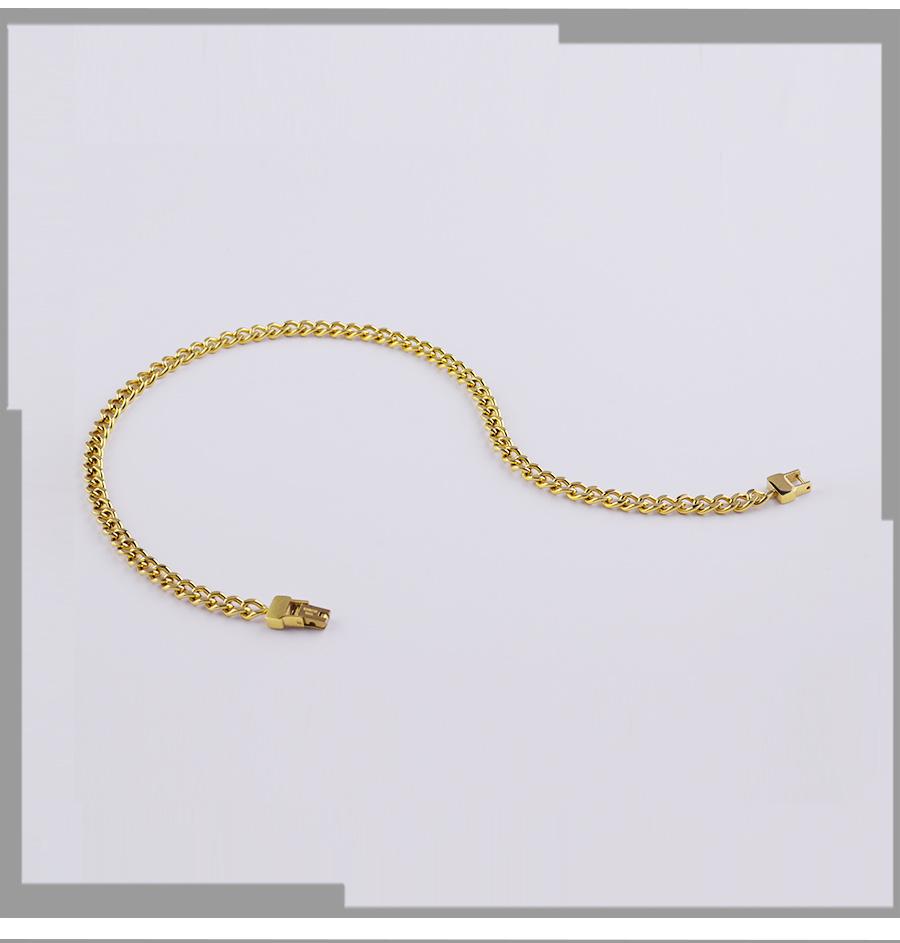 European and American Fashion Men′ S and Women′ S Cuban Chain Double-Sided Gold Necklace