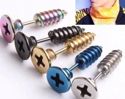 Attraccnew Screw Piercing Stud Earrings