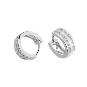 Women Jewelry 925 Sterling Silver Round Hoop Dangle Earrings Studs
