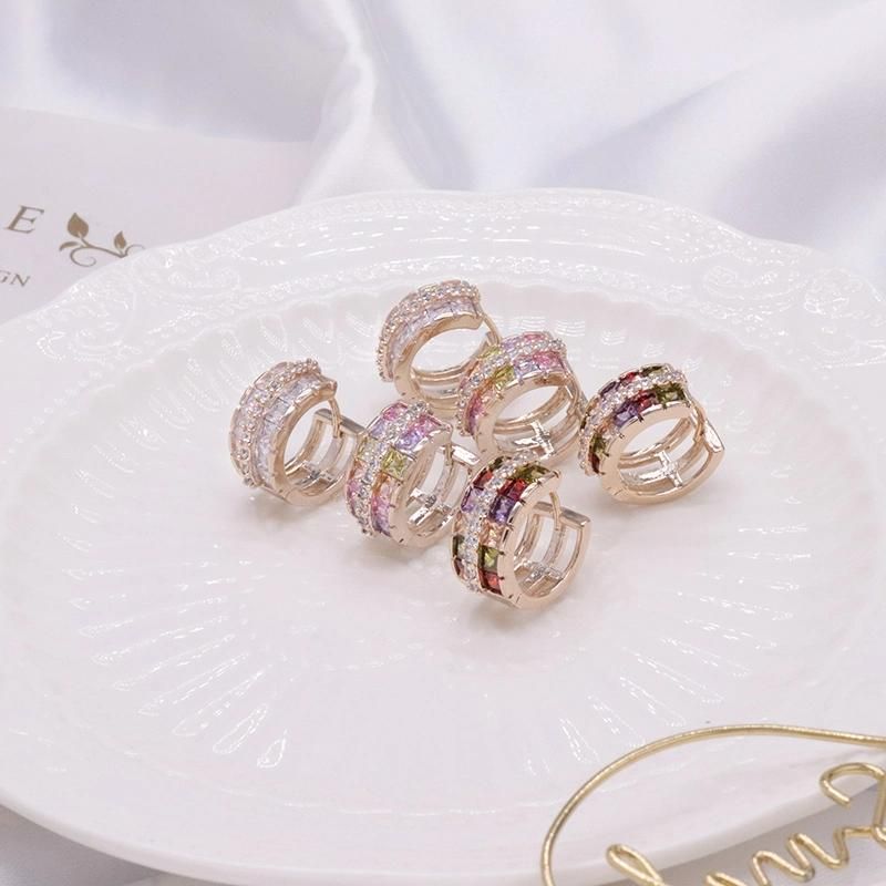 Exquisite Hoop-Shaped Zircon Earrings Fashion Jewelry