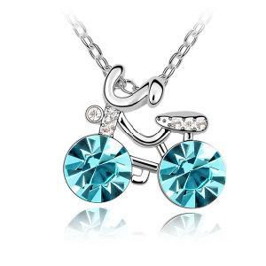 Bicycle Fashion Pendants Necklace Crystal Jewelry