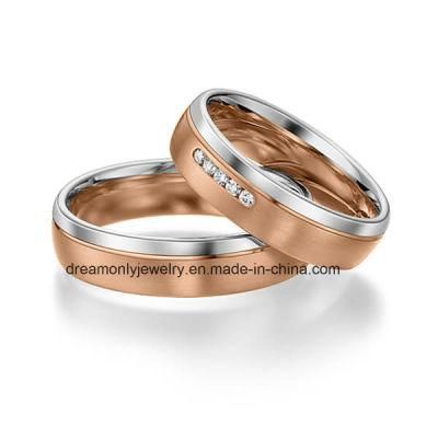 Rose Gold White Gold Wedding Ring Europe Style Classic Wedding Ring Jewelry