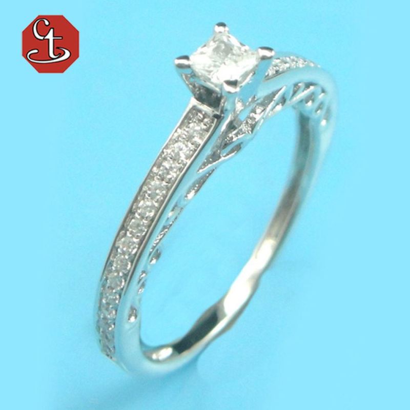 Cubic Zircon Micro Paved Small Round CZ Stone Silver Rings Wedding & Engagement Silver Jewelry