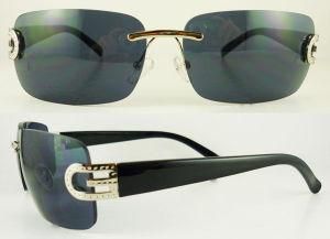 Men&prime;s Rimless Sunglasses With Stylish Metal Temple Bending (C27001)