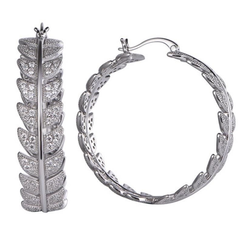 925 Silver Double Line Fashion Big Hoop Earring for Christmas Promotion