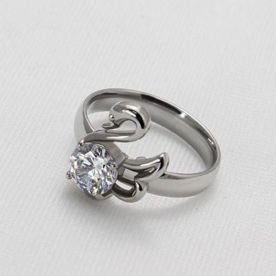 Swan Rings with Micro Inlay Full Cubic Zirconia Romantic Resizable Rings