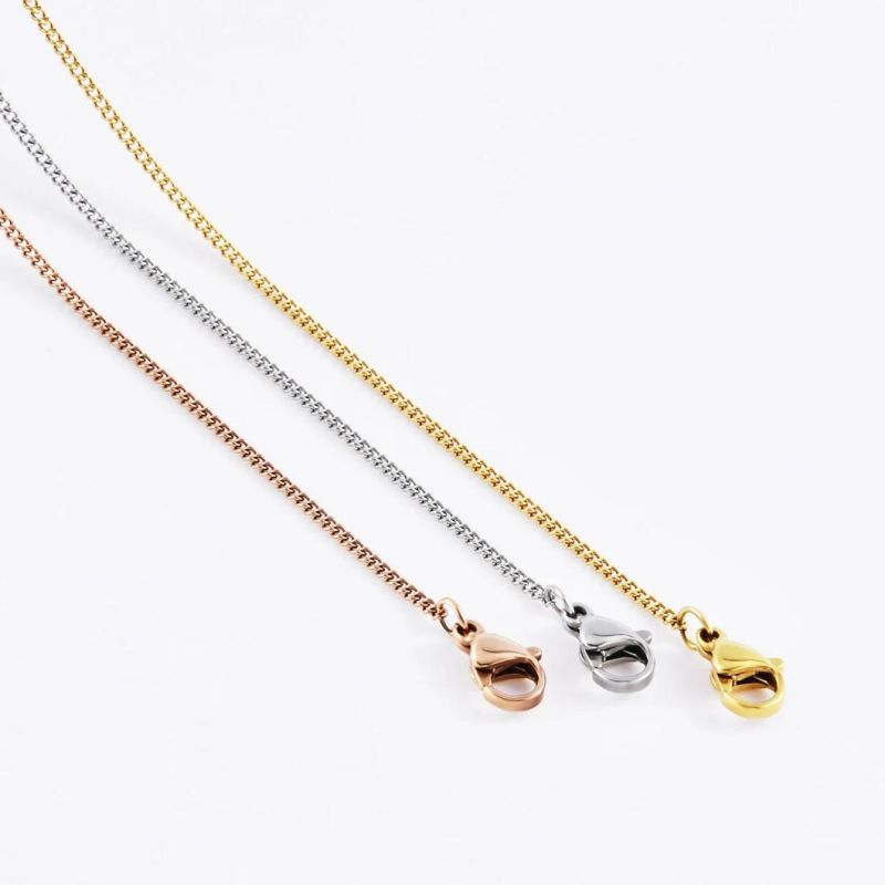 Factory Wholesale 316L Gold Plated Stainless Steel Chain Necklace Curb Chain Jewelry for Classic Bracelet Anklet Lady Fashion Design
