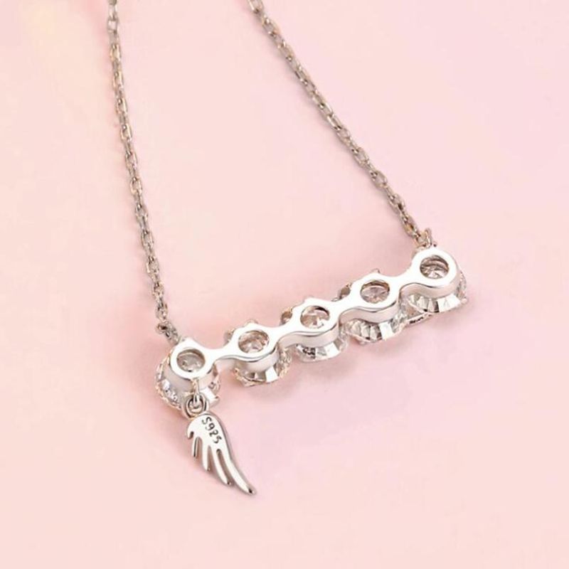 Angel Wing Luxury Jewelry 925 Silver Sterling Necklace for Women