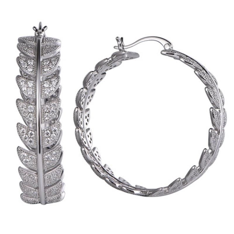 925 Silver Hollow Button Rope Fashion Hoop Earring for Christmas Promotion