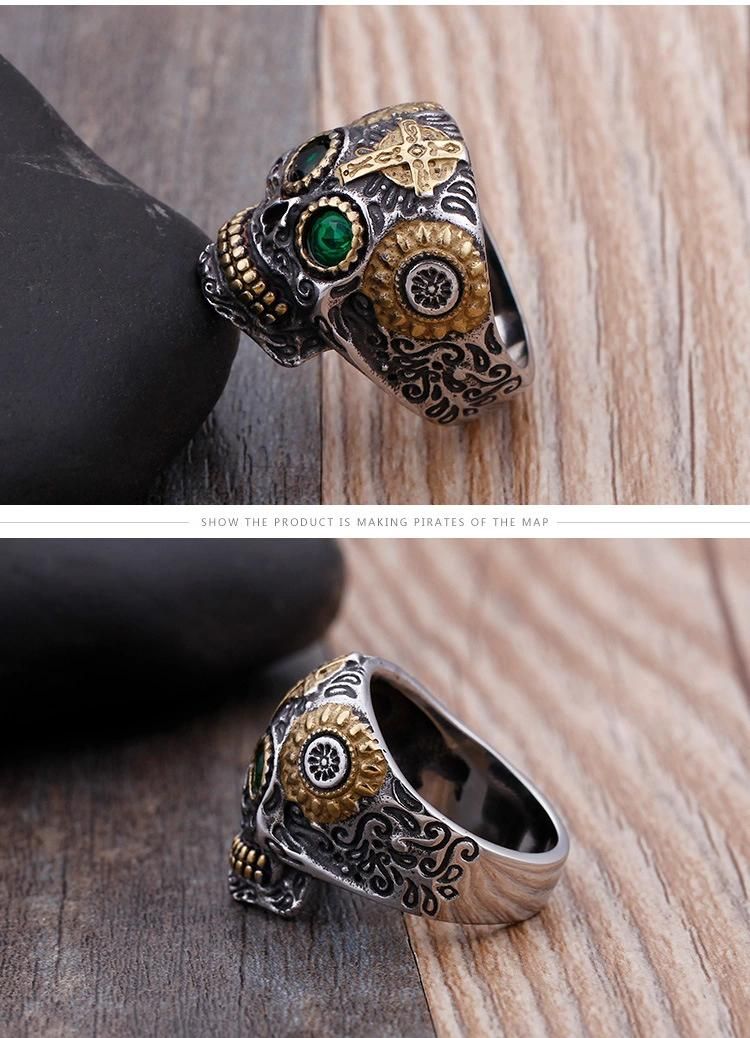 Stainless Steel Jewelry Mens Skull Ring