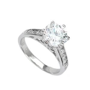 Fashion 925 Sterling Silver Cubic Zirconia Stone Ring Anillos Jewelry
