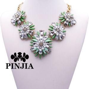 Flower Acrylic Rhinestone Necklace Costume Jewelry