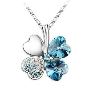 Lucky Clover Shape Necklace Crystal Jewelry